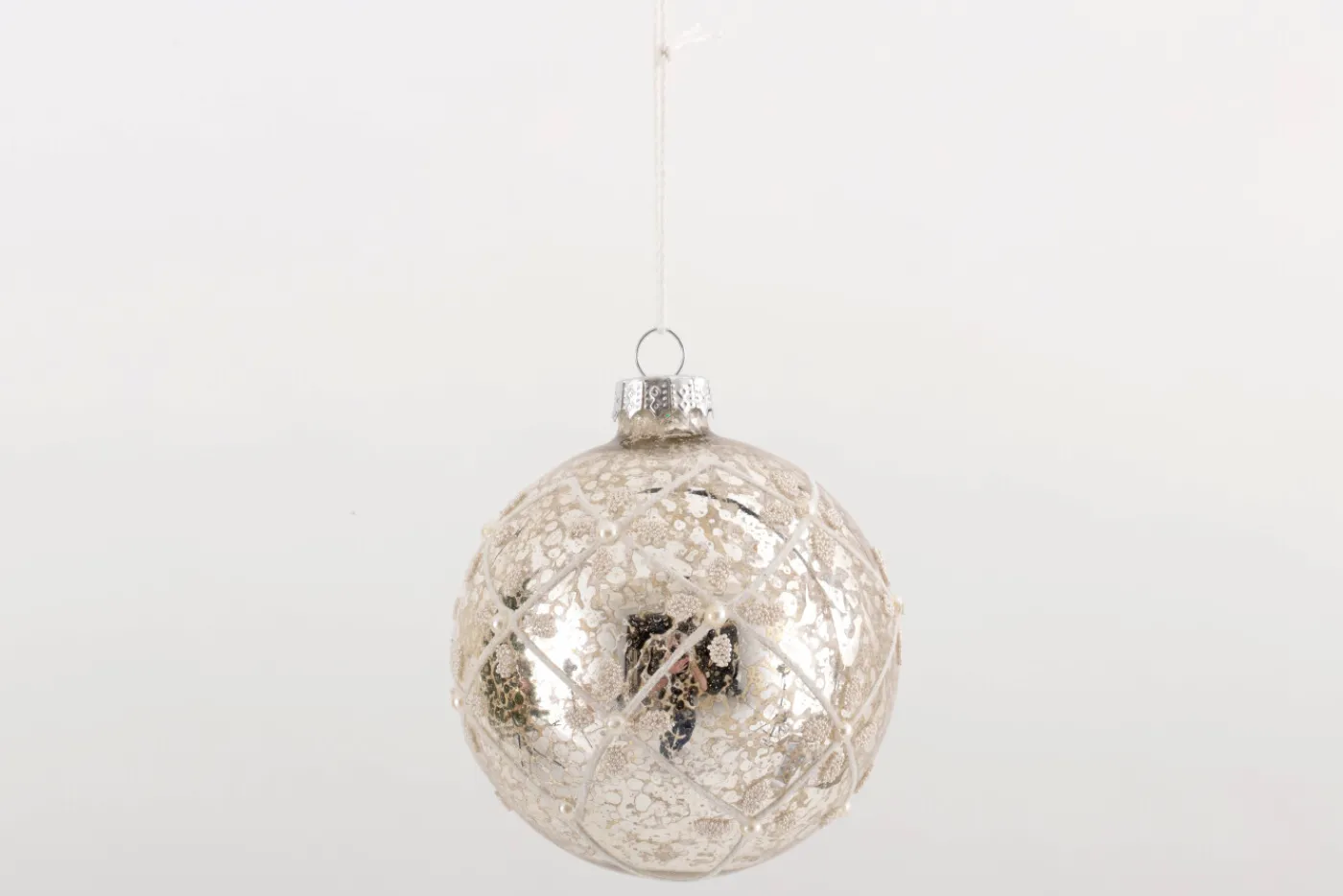 Boules De Noël|Boules De Noël<Flamant ALLAO, boule de Noël Argent
