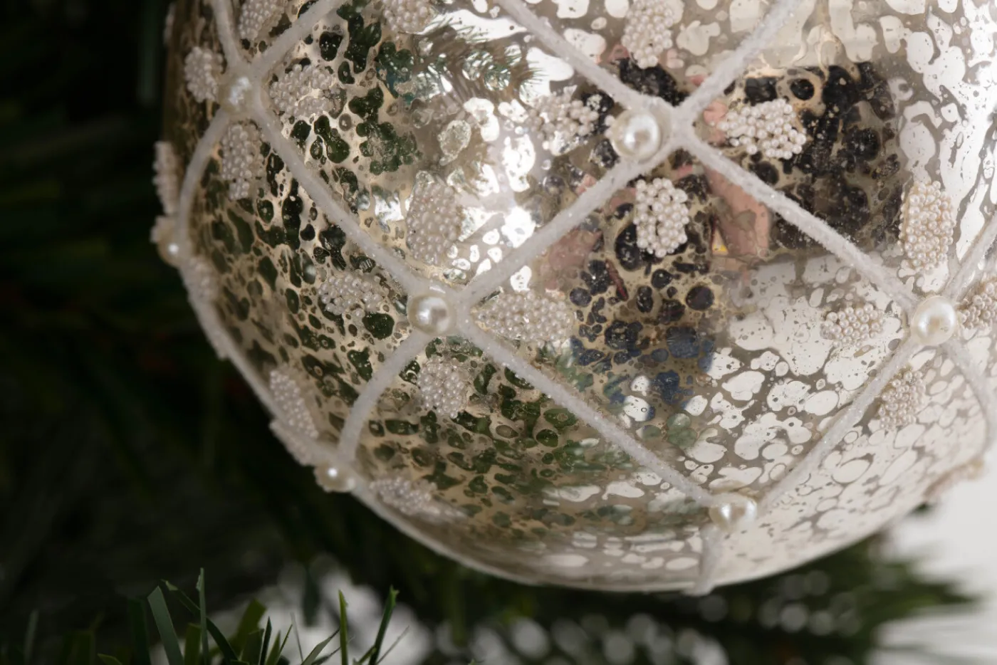 Boules De Noël|Boules De Noël<Flamant ALLAO, boule de Noël Argent
