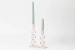 Chandeliers|Chandeliers<Flamant AMIRA, bougeoir, verre, , S, avec leds Rose