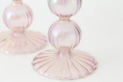 Chandeliers|Chandeliers<Flamant AMIRA, bougeoir, verre, , L, avec leds Rose