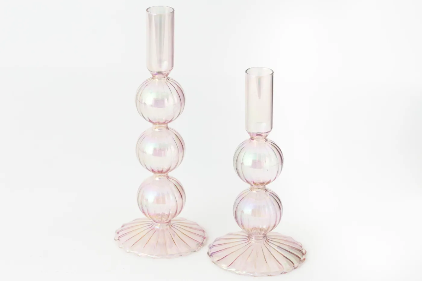 Chandeliers|Chandeliers<Flamant AMIRA, bougeoir, verre, , L, avec leds Rose