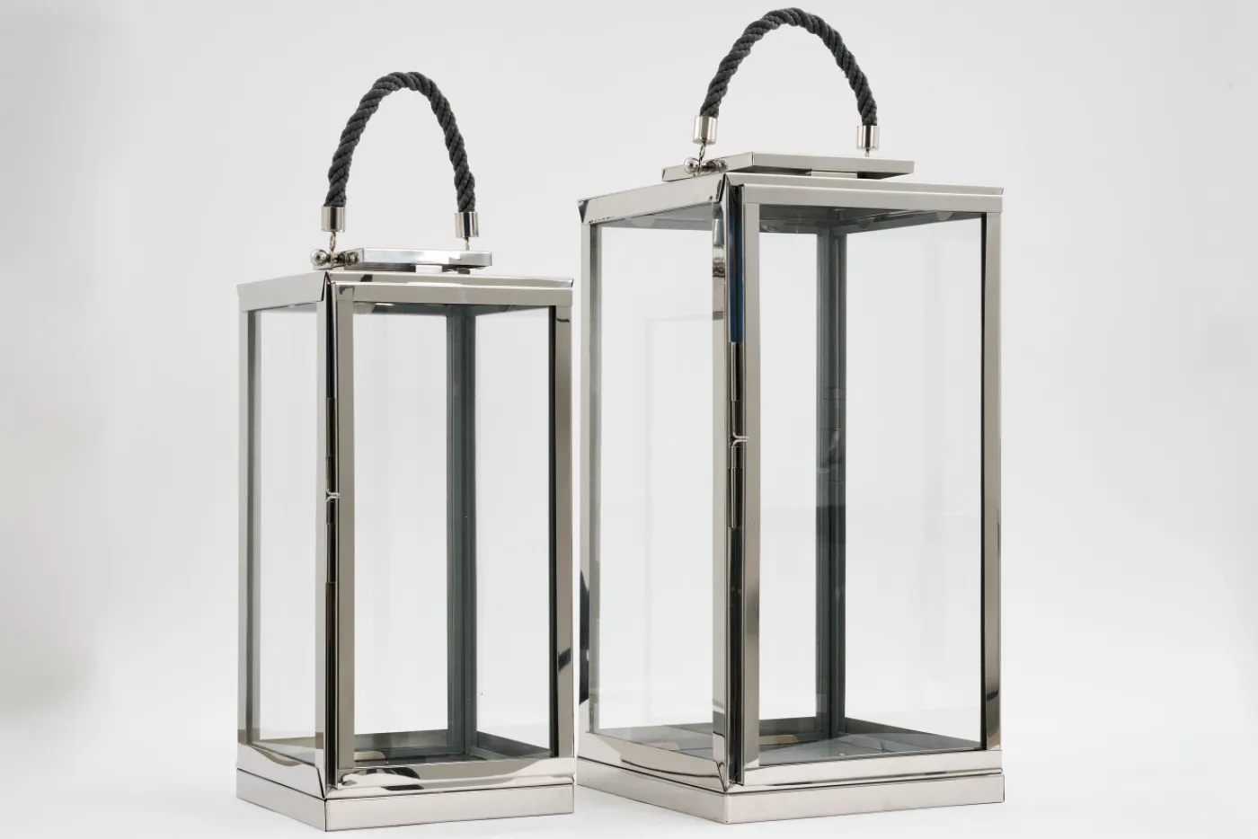 Lanternes|Décoration<Flamant AURITIO, lanterne, acier et verre, L Argent