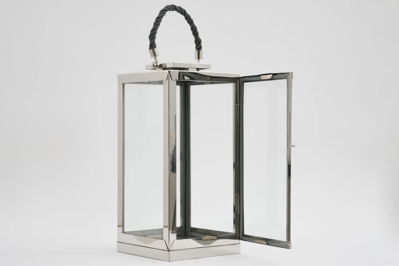 Lanternes|Décoration<Flamant AURITIO, lanterne, acier et verre, S Argent