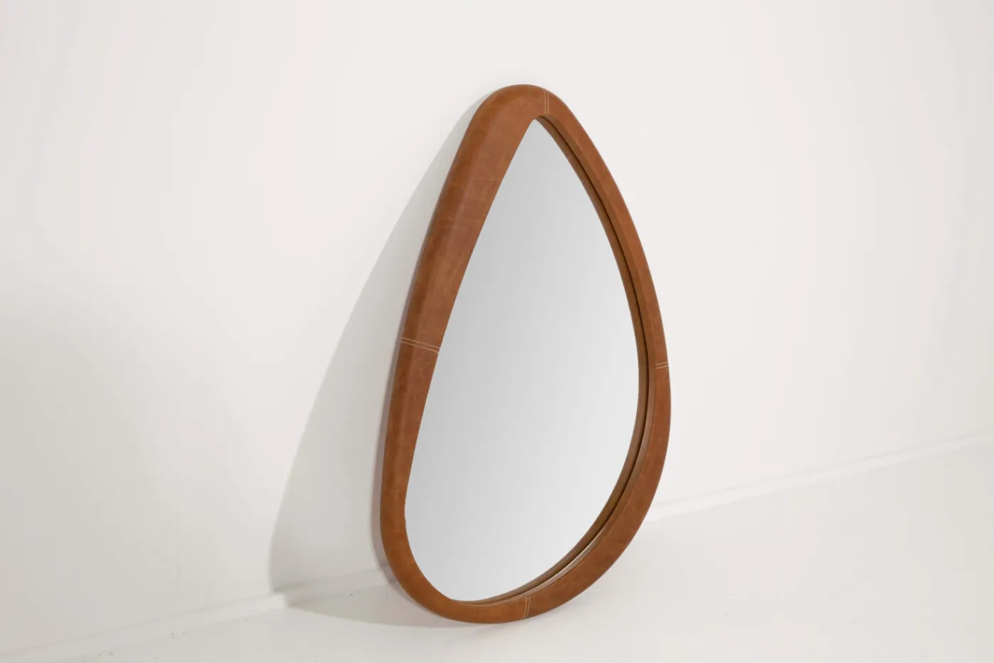 Miroirs|Décoration<Flamant AUSTIN, miroir, cuir, Brun