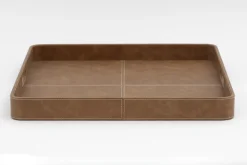 Accessoires<Flamant AUSTIN, plateau, cuir, carré, Brun
