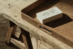 Accessoires<Flamant AUSTIN, plateau, cuir, carré, Brun
