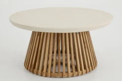 Tables|Tables<Flamant AVALYN, table basse de jardin Blanccassé
