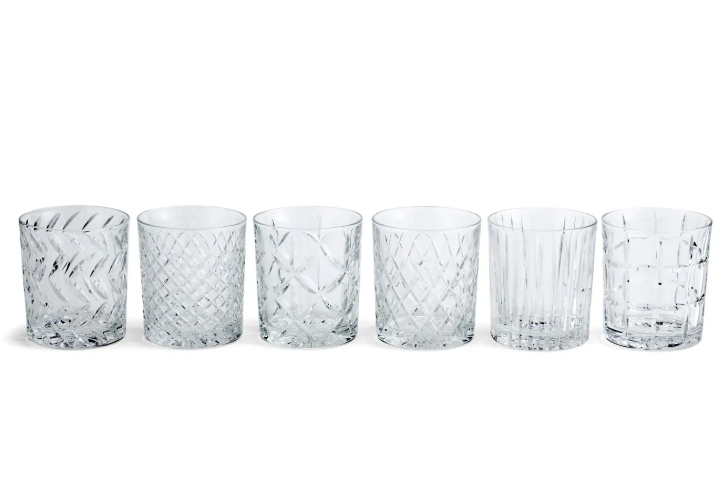 Verres|Verres<Flamant BOGART, verre à whisky, taillés à la main, set de 6 Transparent