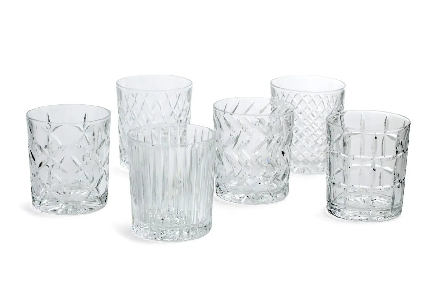 Verres|Verres<Flamant BOGART, verre à whisky, taillés à la main, set de 6 Transparent