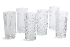 Verres|Verres<Flamant BOGART, verre longdrink, taillés à la main, set de 6 Transparent