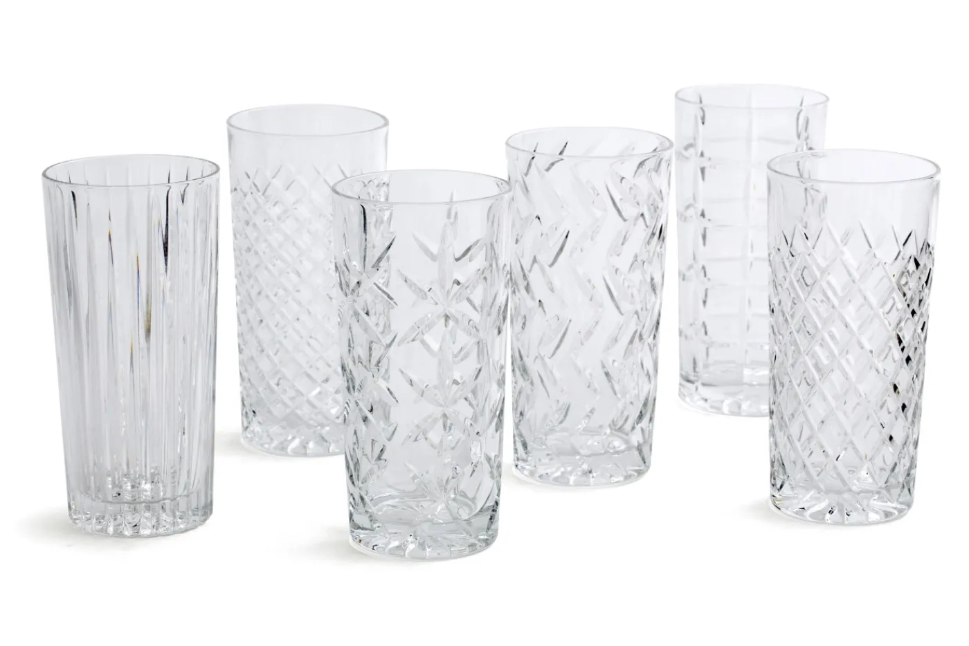 Verres|Verres<Flamant BOGART, verre longdrink, taillés à la main, set de 6 Transparent