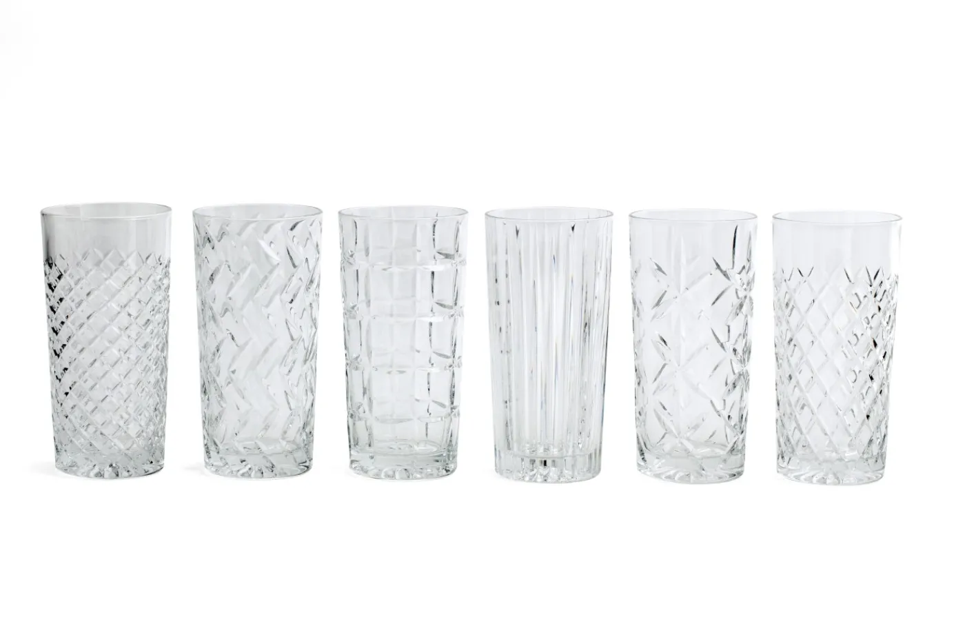 Verres|Verres<Flamant BOGART, verre longdrink, taillés à la main, set de 6 Transparent