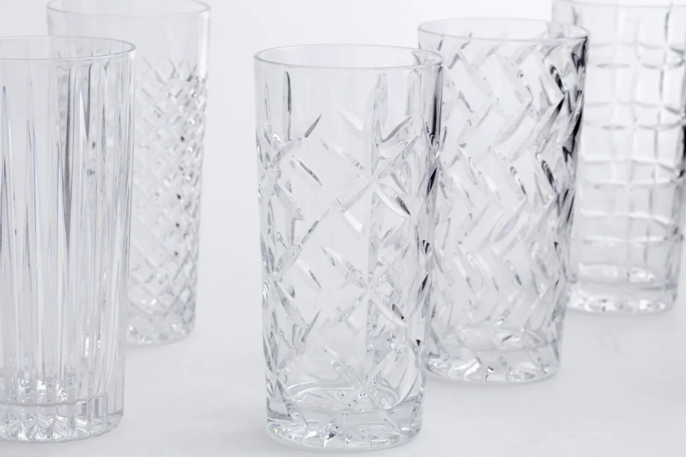 Verres|Verres<Flamant BOGART, verre longdrink, taillés à la main, set de 6 Transparent