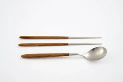 Couverts|Couverts<Flamant BORNEO, cuillère et baguettes, set de 2 Brun