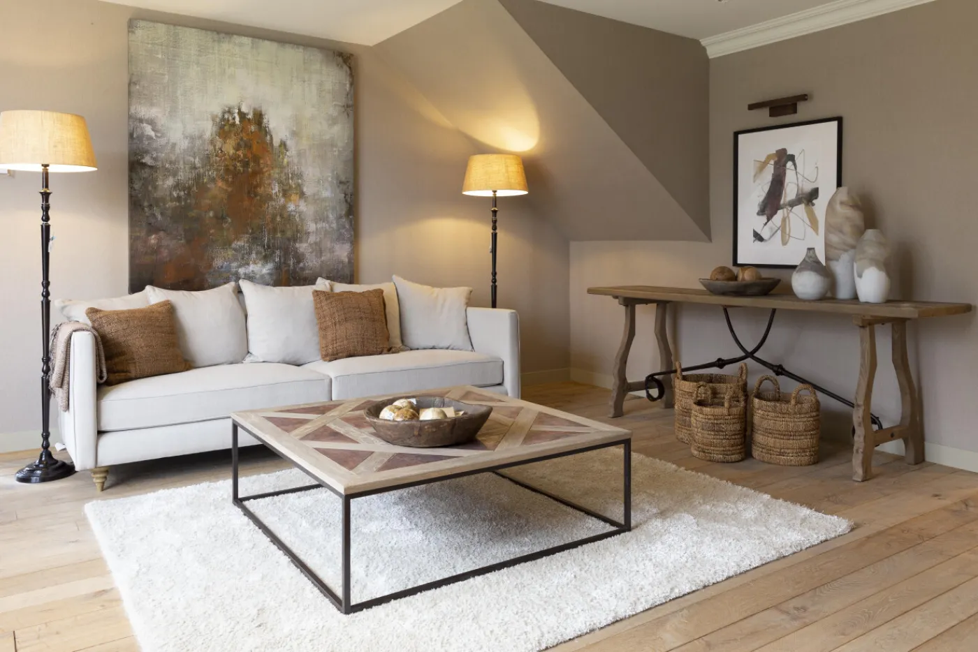 Art|Décoration<Flamant BRIANNA, peinture à l'huile Mixte