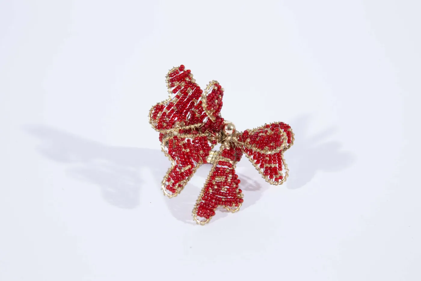 Décoration De Table|Accessoires<Flamant BRIO, rond de serviette, perles Rouge