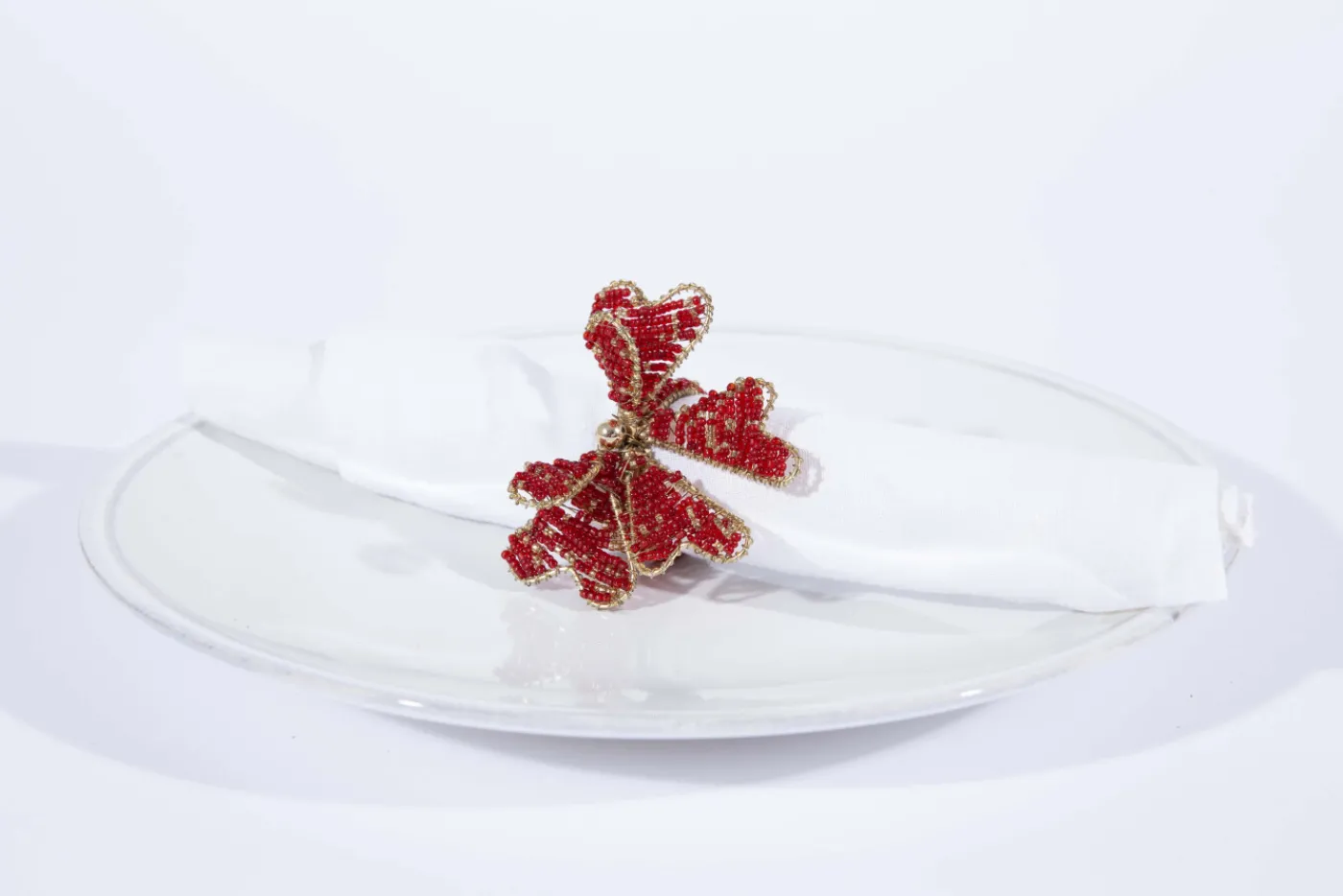 Décoration De Table|Accessoires<Flamant BRIO, rond de serviette, perles Rouge