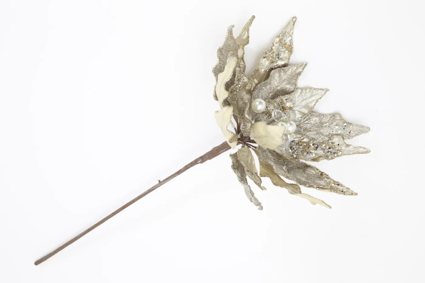 Décoration De Noël|Décoration De Noël<Flamant BRITTE, poinsettia Argent
