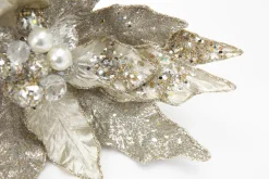 Décoration De Noël|Décoration De Noël<Flamant BRITTE, poinsettia Argent