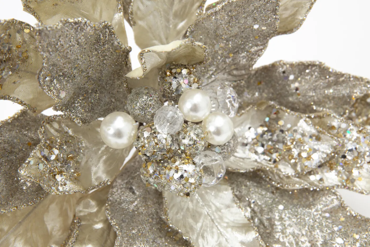 Décoration De Noël|Décoration De Noël<Flamant BRITTE, poinsettia Argent