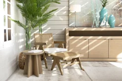 Poufs Et Bouts De Canapé|Sièges<Flamant BRUNO, banquette, chêne et roseau Mixte