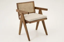 Chaises|Chaises<Flamant O, chaise avec accoudoirs, chêne, , roseau, avec coussin Brun
