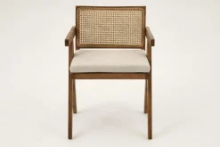 Chaises|Chaises<Flamant O, chaise avec accoudoirs, chêne, , roseau, avec coussin Brun