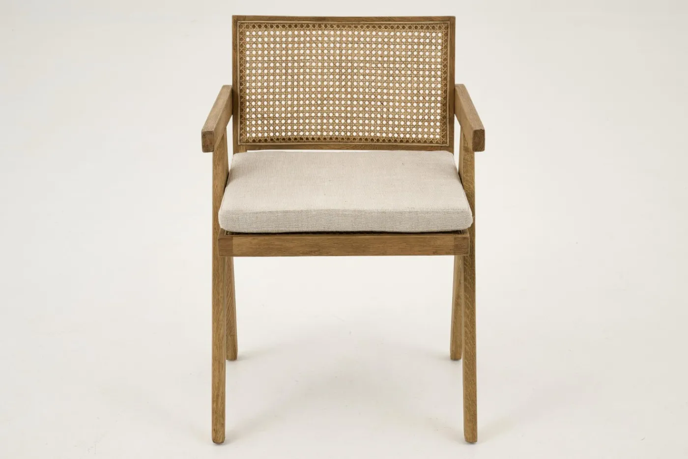 Chaises|Chaises<Flamant BRUNO, chaise avec accoudoirs, chêne, roseau, avec coussin Mixte