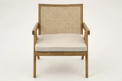 Fauteuils|Sièges<Flamant BRUNO, fauteuil, chêne, roseau, avec coussin Mixte