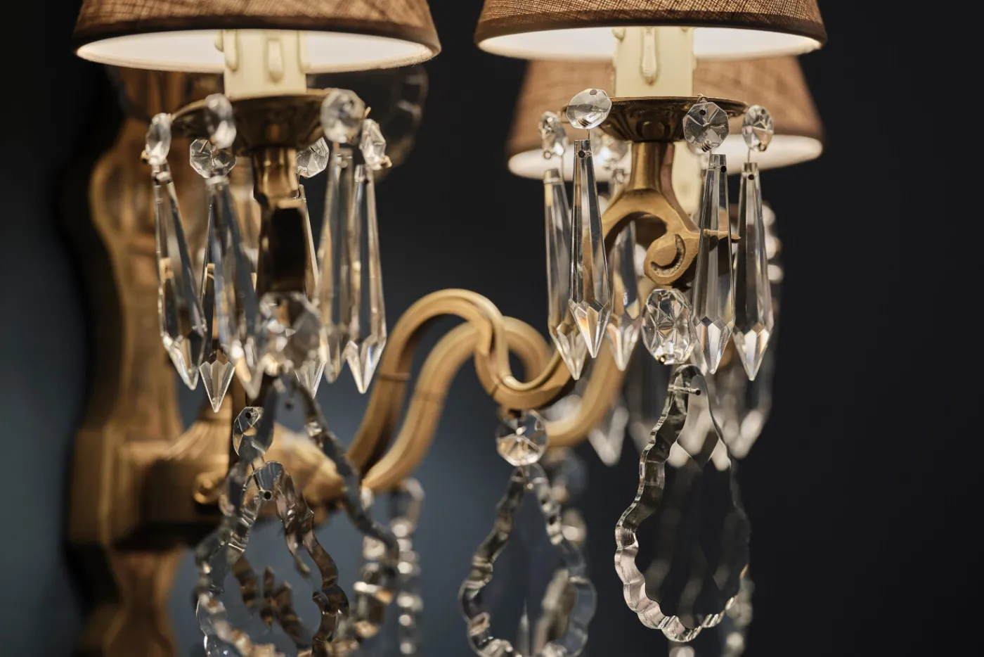 Appliques Murales|Luminaire<Flamant BRUXELLES, applique murale, gouttes de verre Transparent