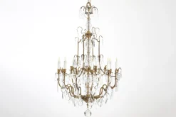Suspensions Et Lustres|Luminaire<Flamant BRUXELLES, lustre, gouttes de verre, 8 lampes et 4 bougies Transparent