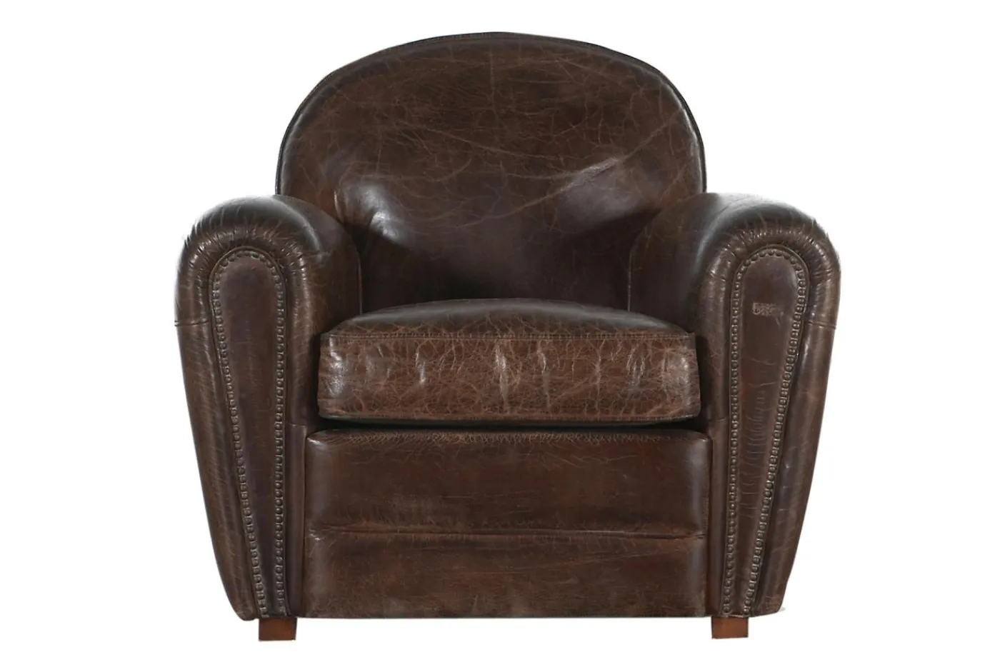 Fauteuils|Sièges<Flamant BURNHAM, fauteuil club, cuir, foncé Brun