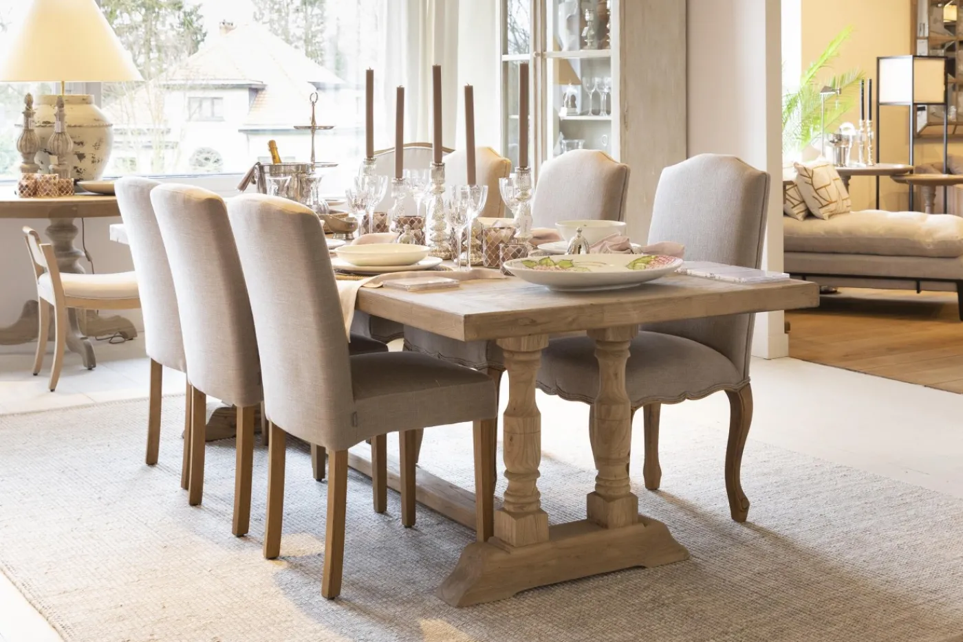 Chaises|Chaises<Flamant CANTELLE, chaise, bouleau, lin Gebrokenwit