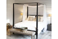 Lits|Lits<Flamant CAPE COD, lit à baldaquin, , 160 cm Noir