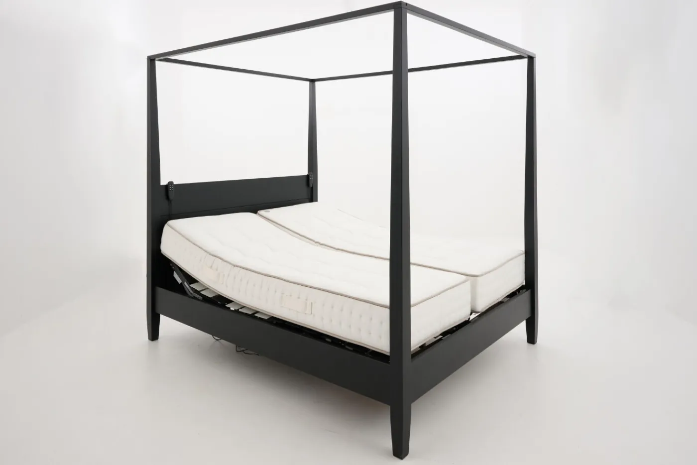 Lits|Lits<Flamant CAPE COD, lit à baldaquin, , 160 cm Noir