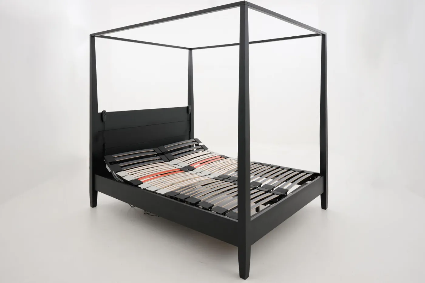 Lits|Lits<Flamant CAPE COD, lit à baldaquin, , 160 cm Noir