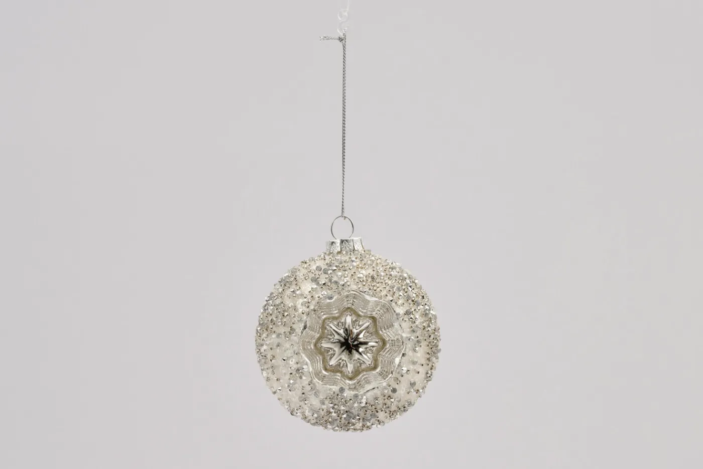 Boules De Noël|Boules De Noël<Flamant CAROLES, boule de Noël Argent