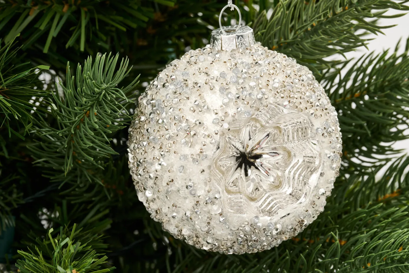 Boules De Noël|Boules De Noël<Flamant CAROLES, boule de Noël Argent
