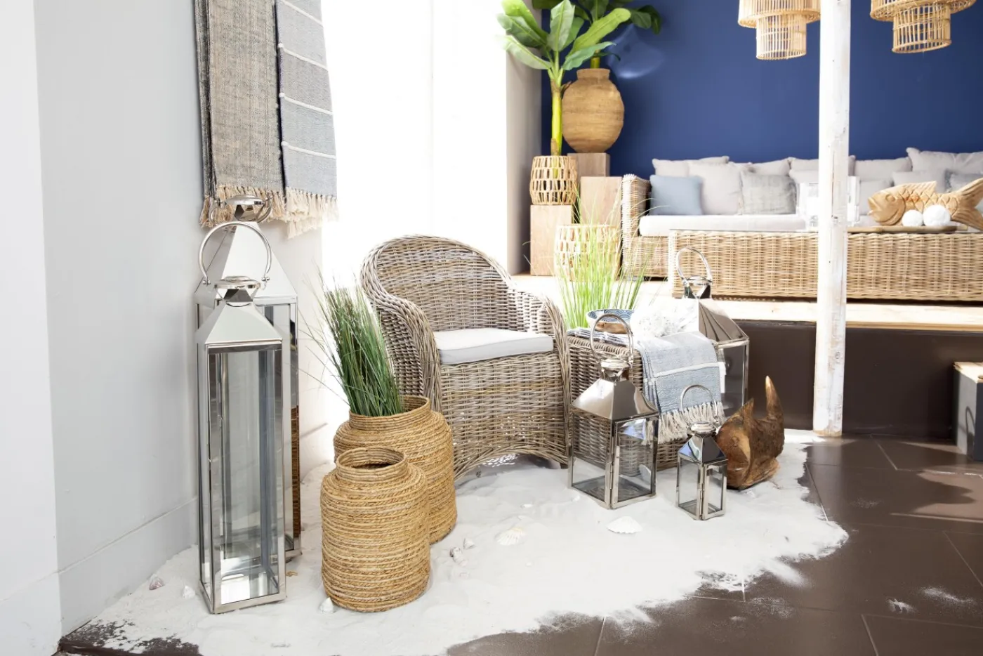 Lanternes|Décoration<Flamant CHARME, lanterne, acier et verre, M Argent