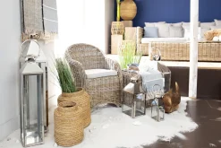 Lanternes|Décoration<Flamant CHARME, lanterne, acier et verre, L Argent