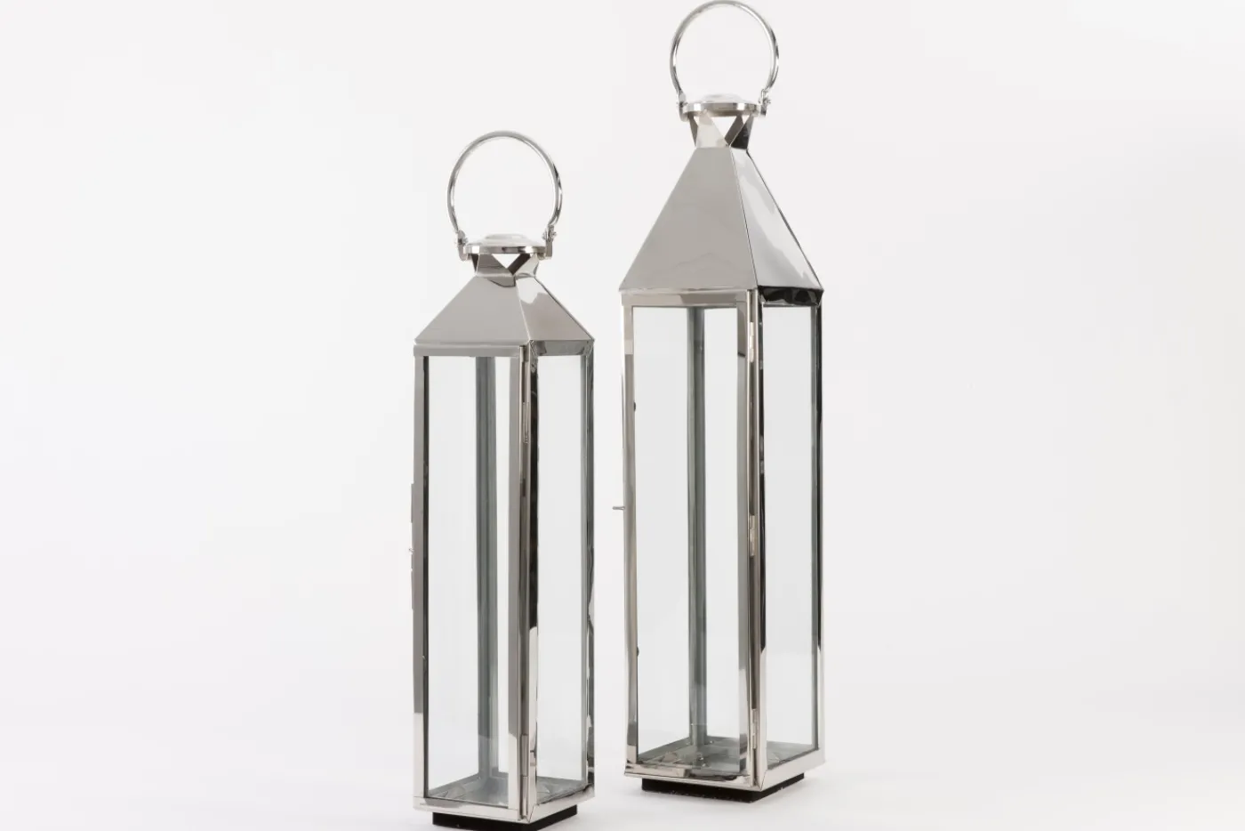 Lanternes|Décoration<Flamant CHARME, lanterne, acier et verre, L Argent