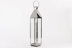 Lanternes|Décoration<Flamant CHARME, lanterne, acier et verre, XL Argent