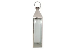 Lanternes|Décoration<Flamant CHARME, lanterne, acier et verre, XL Argent
