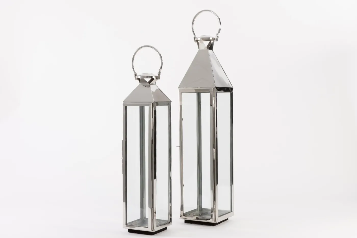 Lanternes|Décoration<Flamant CHARME, lanterne, acier et verre, XL Argent