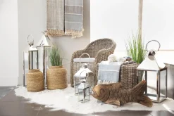 Lanternes|Décoration<Flamant CHARME, lanterne, acier et verre, S Argent
