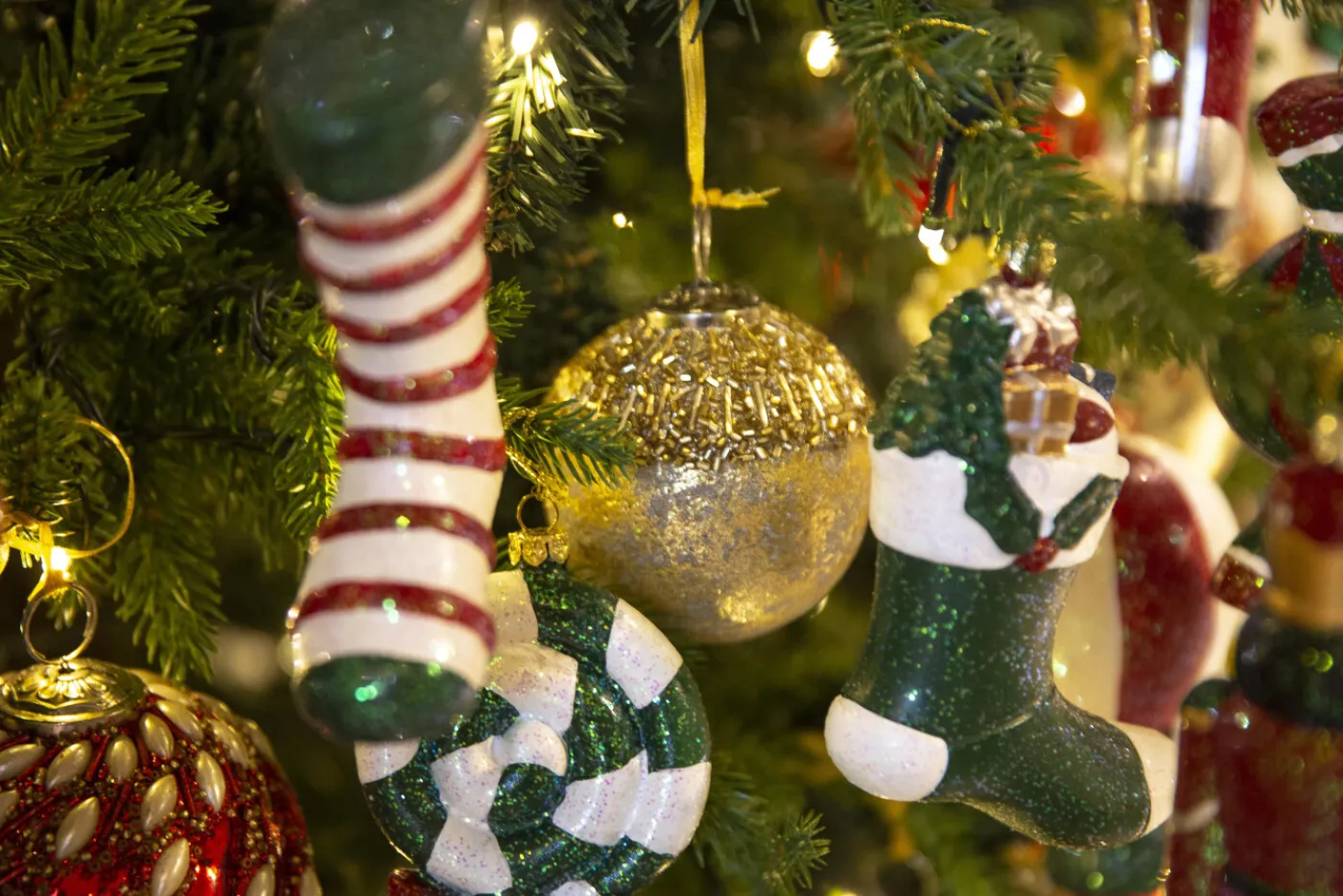 Boules De Noël|Boules De Noël<Flamant CHIKO, boule de Noël Or