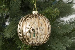Boules De Noël|Boules De Noël<Flamant CHRISTO, boule de Noël Or