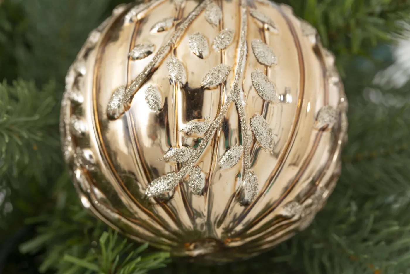 Boules De Noël|Boules De Noël<Flamant CHRISTO, boule de Noël Or