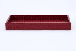 Plateaux|Accessoires<Flamant CLAYTON, plateau, cuir, rectangulaire, L Rouge