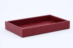 Plateaux|Accessoires<Flamant CLAYTON, plateau, cuir, rectangulaire, S Rouge